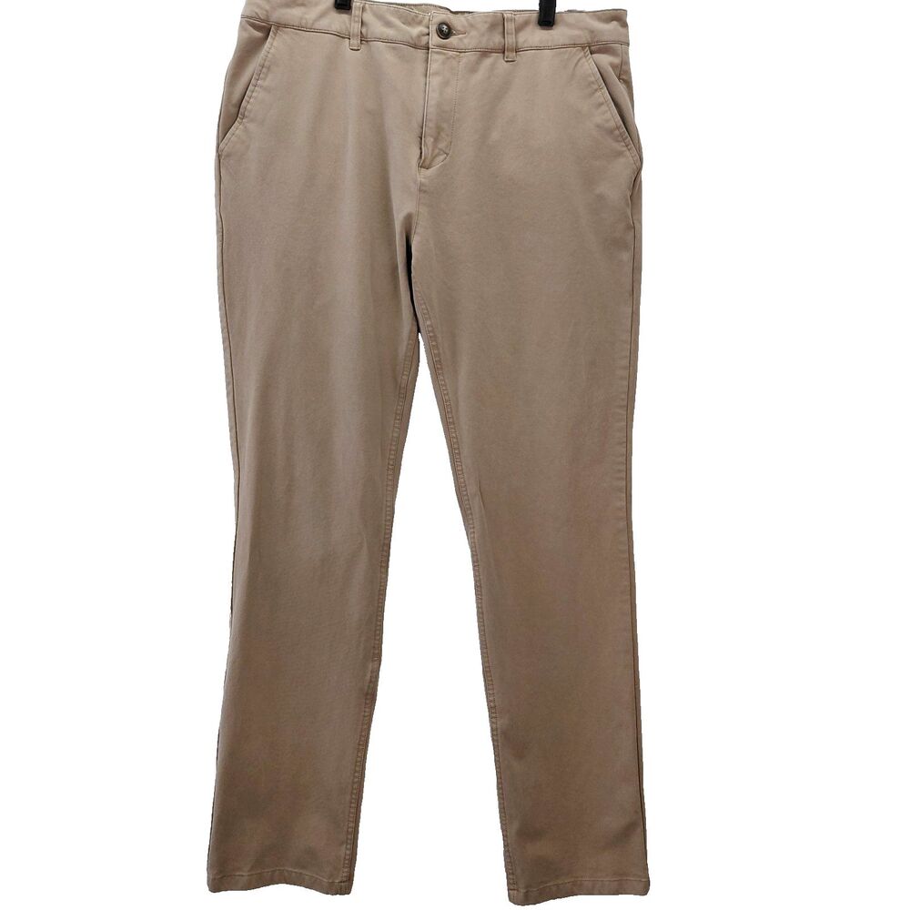 Mugsy Belmont Pants Mens 38x34 Brown Chino Straight Leg Performance Stretch